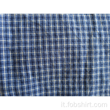 Camicia a quadri tinta in filo di cotone